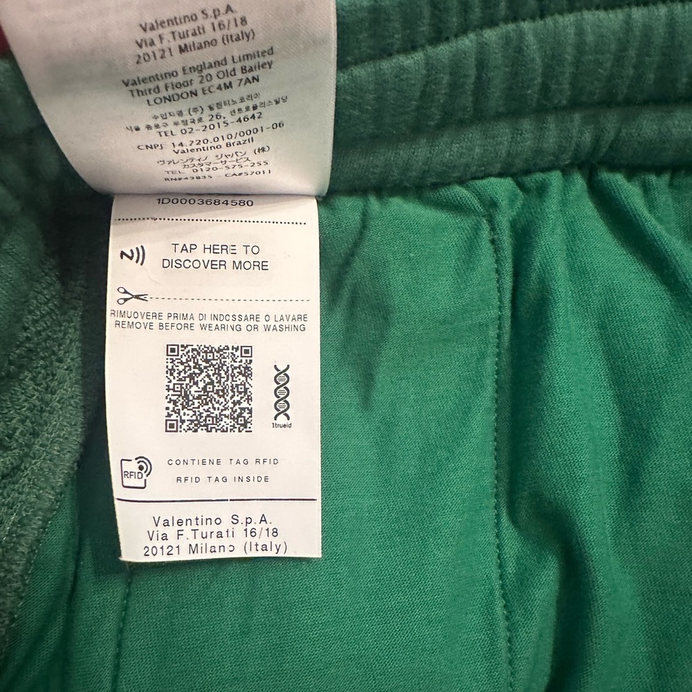 Mens Valentino Garavani Cotton Terry Shorts Green small - Picture 6 of 8